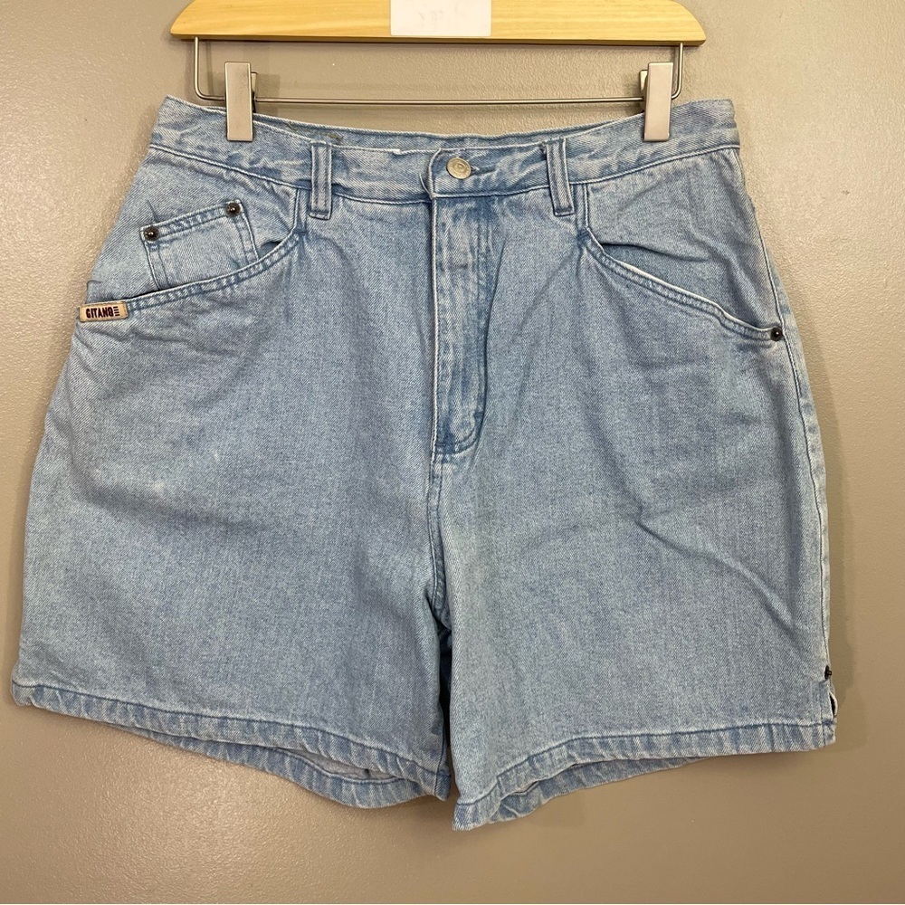 Vintage GITANO size 14 80s Mom Jeans Shorts denim light wash